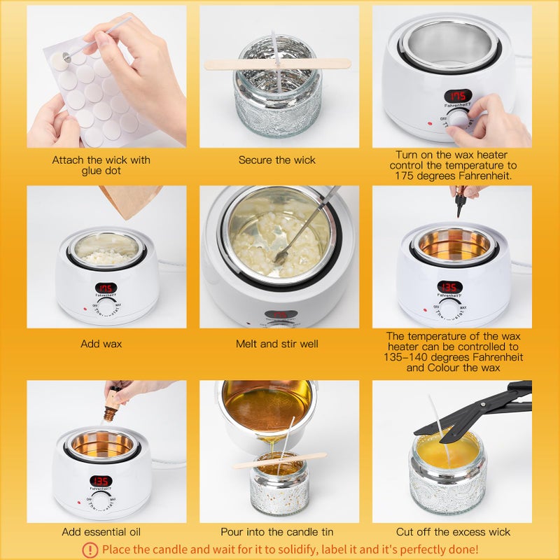 WITOROR Candle Making Kit, Scented Candles Making Kit Supplies with Digital Soy Wax Melt Warmer Candle Making Complete Kit for Adults Beginners DIY Starters - Image 3