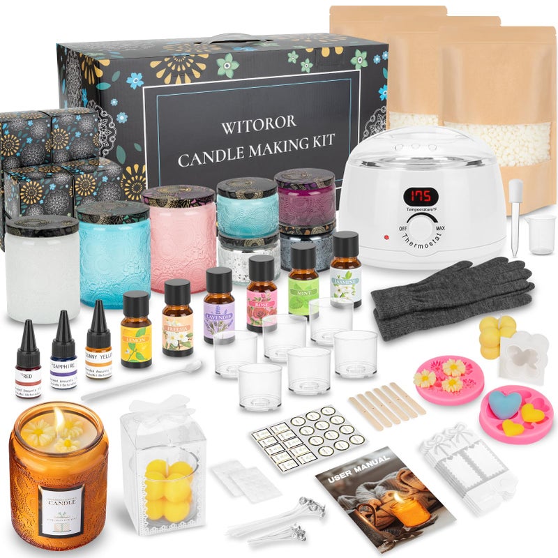 WITOROR Candle Making Kit, Scented Candles Making Kit Supplies with Digital Soy Wax Melt Warmer Candle Making Complete Kit for Adults Beginners DIY Starters - Image 1