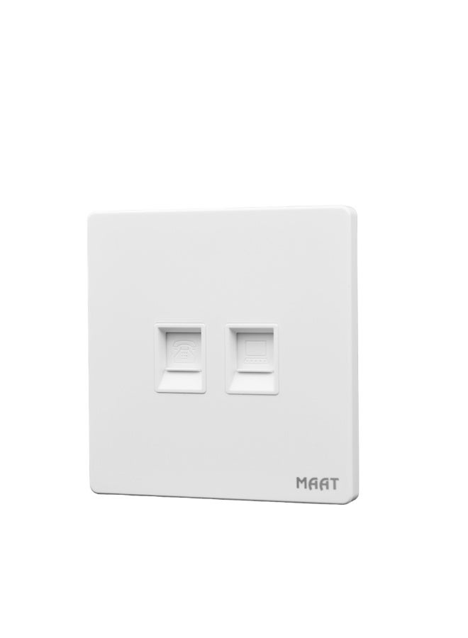 MAAT 2 Gang Telephone and CAT6 Data Socket 