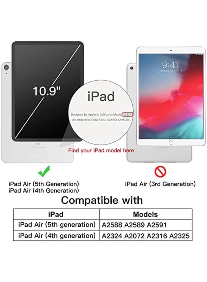 Jetech Case For iPad Air 5 4 2022 2020 5Th 4Th Generation 10.9 Inch With Pencil Holder Clear Transparent Back Shell Slim Stand Shockproof Tablet Cover Auto Wake Sleep Light Purple - Image 2