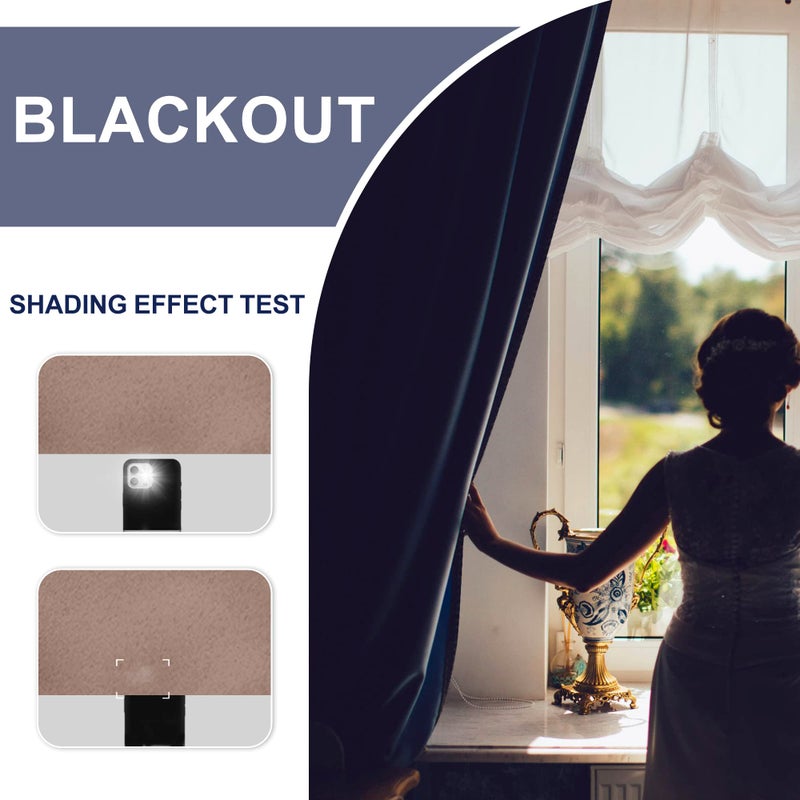 JIUZHEN Blackout Curtains for Bedroom - Thermal Insulated Room Darkening Rod Pocket Curtains for Living Room, Set of 2 Panels with Tiebacks, 42 x 63 Inch Length, Cappuccino - Image 2