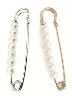 Goolsky Faux Pearl Waist Pin Scarf Safety Hijab Clip Shawl Buckle Pin Brooch Sweater Pins Brooches For Women  - Image 1