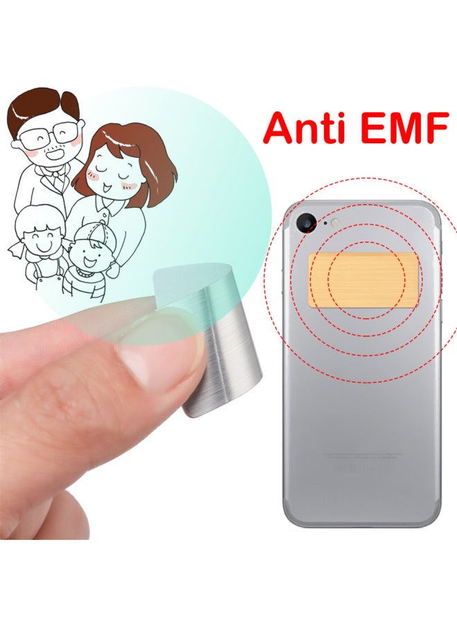 E-commerce Hard Box Packaging Mobile Phone To Prevent Radiation Stickers Metal Square Anion Stickers Radiation Mobile Phone Stickers-Color:Silver (opp Bag) - Image 3