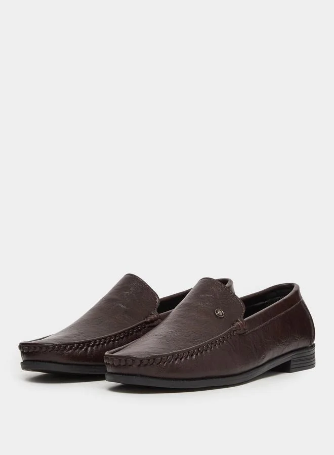 ستايلي حذاء لوفر سهل الارتداء بملمس بارز