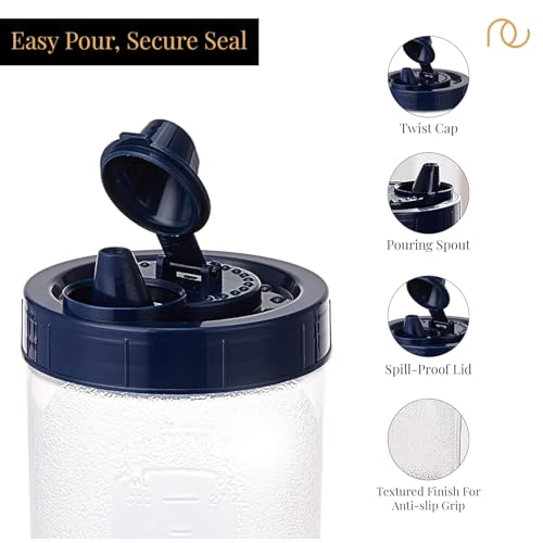 Frenchware Oil Dispenser (Pack of 2, 1 Litre Each) 100% Food-Grade, BPA-Free Plastic, Ideal for Storing & Pouring Liquids, Cooking Oils, Refined Oils, Olive Oil, Vinegar, Soy Sauce (Blue) - Image 3