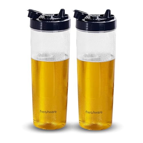 Frenchware Oil Dispenser (Pack of 2, 1 Litre Each) 100% Food-Grade, BPA-Free Plastic, Ideal for Storing & Pouring Liquids, Cooking Oils, Refined Oils, Olive Oil, Vinegar, Soy Sauce (Blue) - Image 1