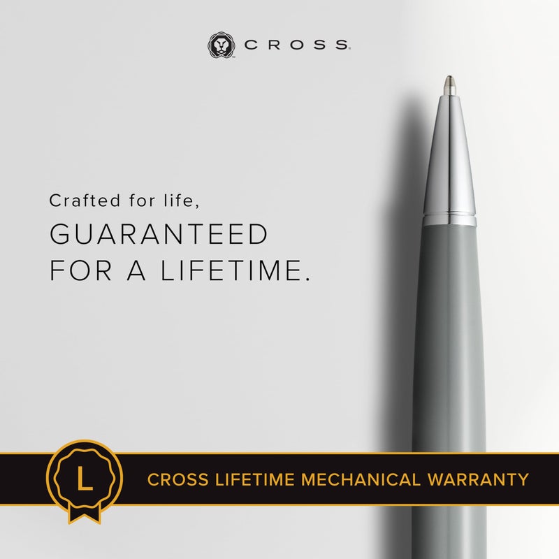 Cross قلم حبر جاف قابل لإعادة التعبئة من كروس بيلي خفيف مصقول، قلم متوسط، يشمل علبة هدايا فاخرة - رمادي لامع - Image 3