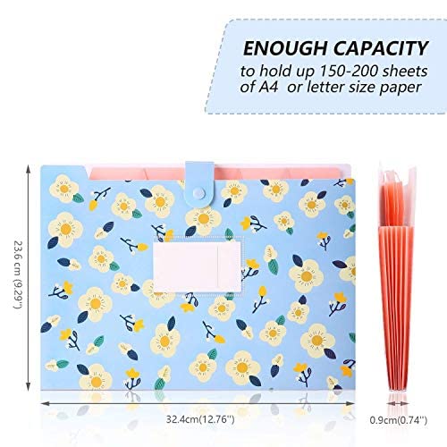 Corslet Expanding File Folder for Documents A4 Size Certificates Organizer with 5 Pockets for School and Office (Pack of 3), Multicolor - Image 3