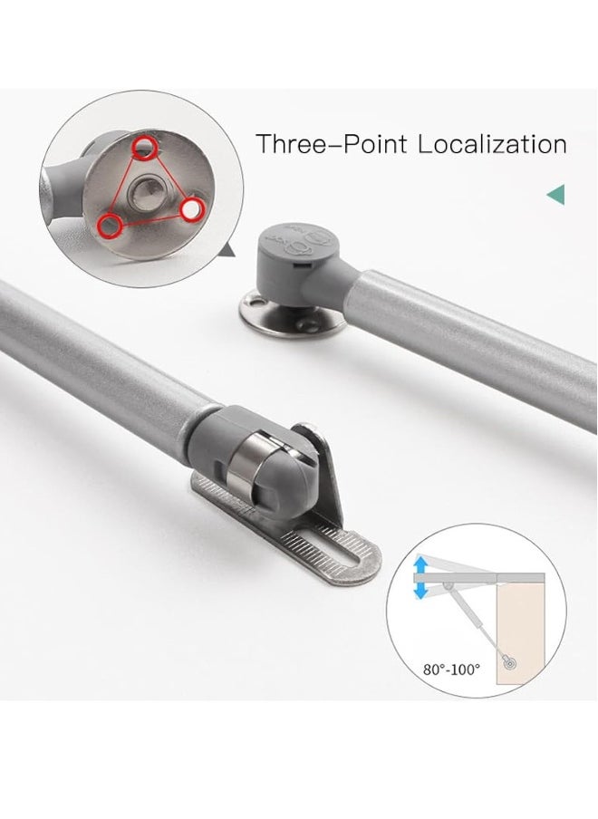 Generic 4 Pcs Gas Struts, Gas Spring, 100N Kitchen Door Piston, Furniture Gas Pressure Rod, Lift Up Spring Flap Gas Strut, Wardrobe Hinge, Kitchen Furniture Damping Hinge Arm, Silve  - Image 2