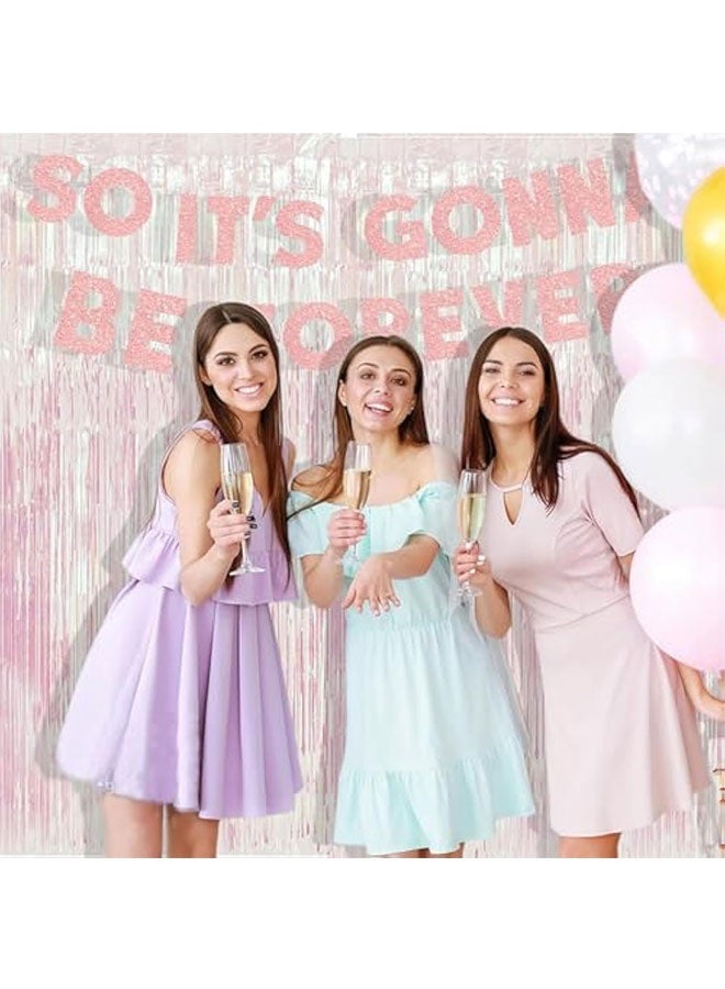 Party Decorations Iridescent Foil Fringe Backdrops - 2 Pack 3.28 x 6.56 ft Holographic Tinsel Photo Booths Pros Streamer Curtains for Easter Girl Birthdays Engagement Unicorn Parties - Clear - Image 2