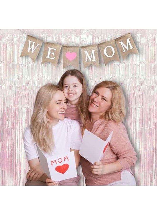 Party Decorations Iridescent Foil Fringe Backdrops - 2 Pack 3.28 x 6.56 ft Holographic Tinsel Photo Booths Pros Streamer Curtains for Easter Girl Birthdays Engagement Unicorn Parties - Clear - Image 3