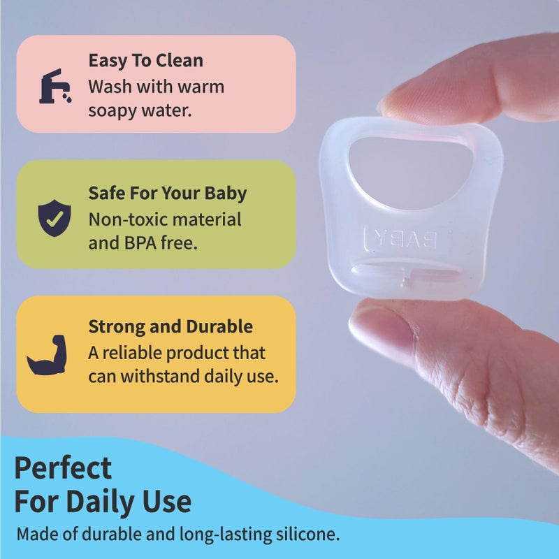 PUTSKA Pacifier Adapter Rings - Silicone Adapter for Pacifier Holder and Clip MAM-Compatible - Image 5
