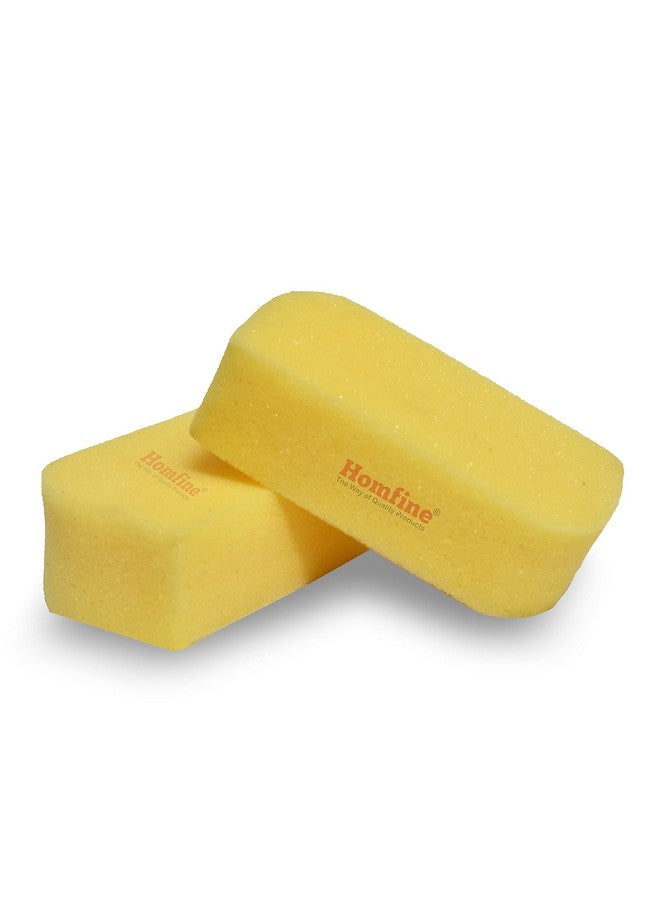  هومفين مجموعة من قطعتين من إسفنجة التنظيف الرغوية من Homfine® لتنظيف أدوات المطبخ والأواني الفخارية وبلاط الحمام والزجاج والمرايا والسيارات (الحجم: 13 × 7 × 4 سم) - Image 1
