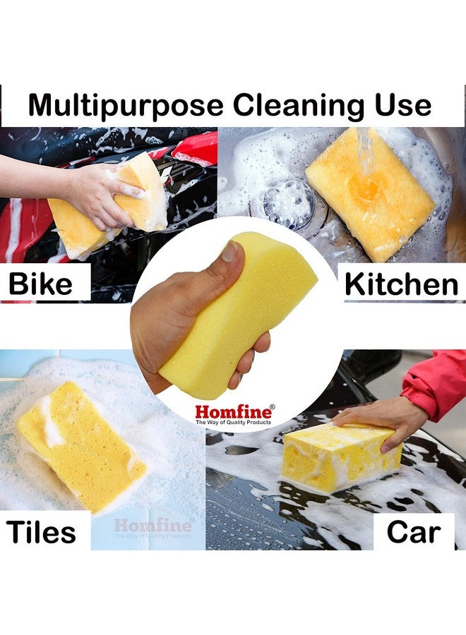  هومفين مجموعة من قطعتين من إسفنجة التنظيف الرغوية من Homfine® لتنظيف أدوات المطبخ والأواني الفخارية وبلاط الحمام والزجاج والمرايا والسيارات (الحجم: 13 × 7 × 4 سم) - Image 4