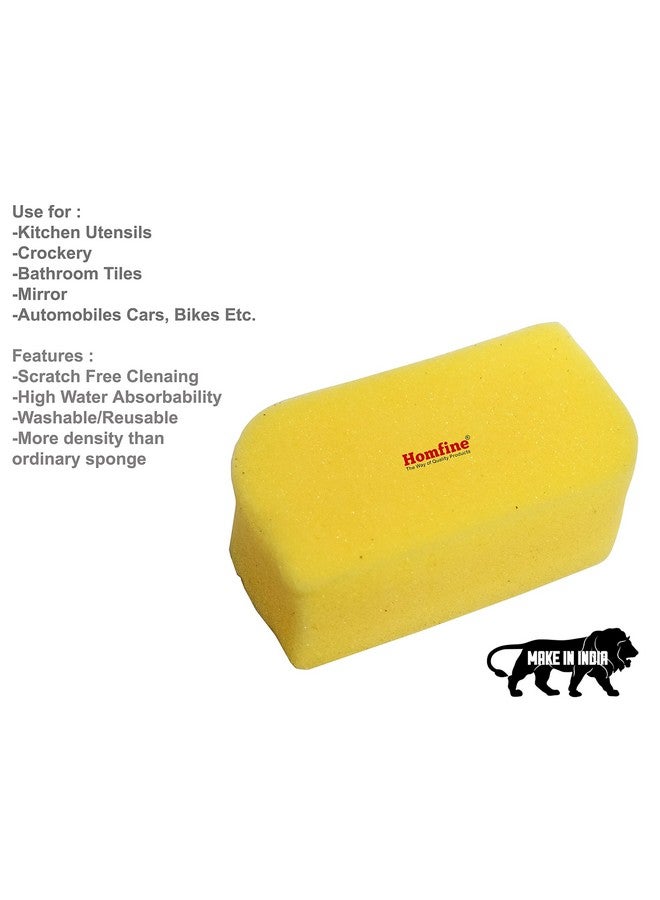  هومفين مجموعة من قطعتين من إسفنجة التنظيف الرغوية من Homfine® لتنظيف أدوات المطبخ والأواني الفخارية وبلاط الحمام والزجاج والمرايا والسيارات (الحجم: 13 × 7 × 4 سم) - Image 2