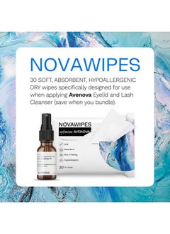 Avenova NovaWipes By Avenova - Soft, Strong, Hypoallergenic, Non-Irritating, Durable, Absorbent, Multi-Layer Dry Wipes for use when Applying Avenova Spray (30 count)  - Image 2