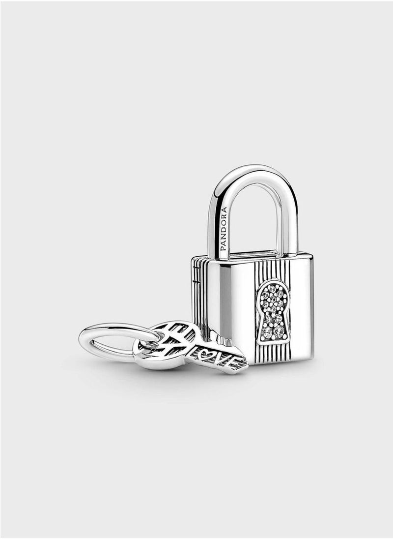 Padlock And Key Dangle Charm