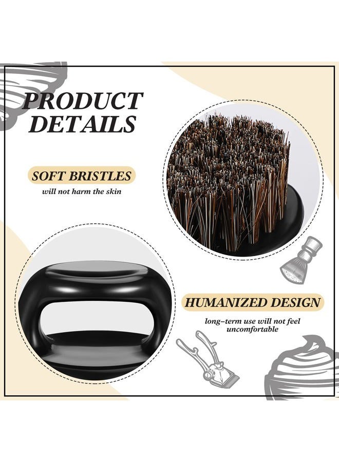 Zopeal 4 Pieces Knuckle Brush Set: Fade Brush, Barber Beard Brush for Men, Face and Neck Brush, Mustache and Hair Brush - Soft Bristles for Styling and Sweeping - Image 3