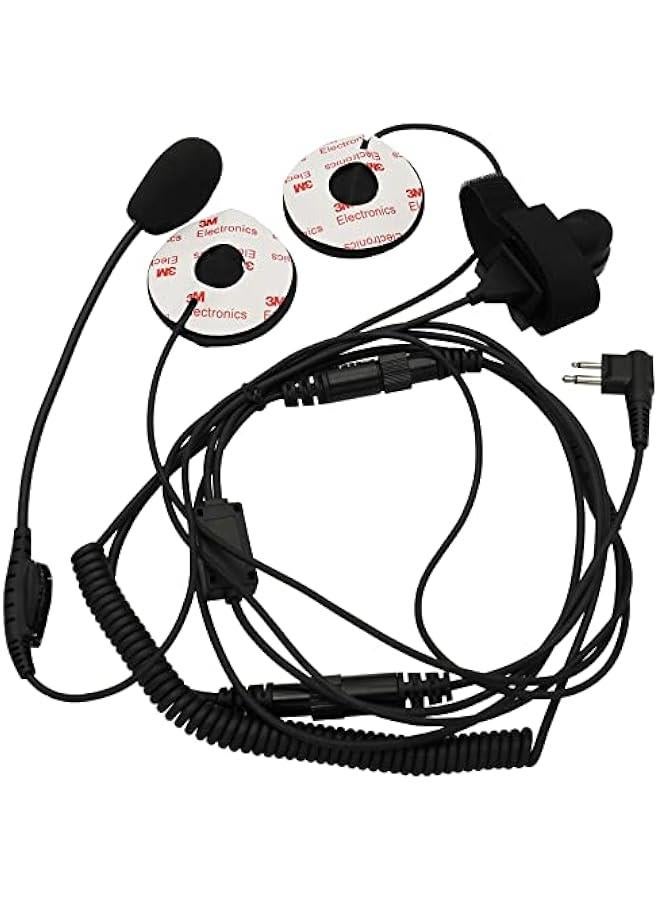 Arabest Open Half Face Moto Motorcycle Bike Helmet Earpiece Headset Mic Microphone is Compatible with Motorola 2 Way Radio RMM2050 GP300 CP200 PR400 CLS1110 RDU2080D  - Image 1