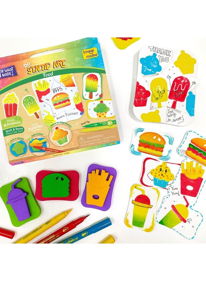 إيماجيميك مجموعة تلوين وختم الطعام من إيماجيميك للبنات والأولاد من عمر 3 سنوات فما فوق، متعددة الألوان - Image 1