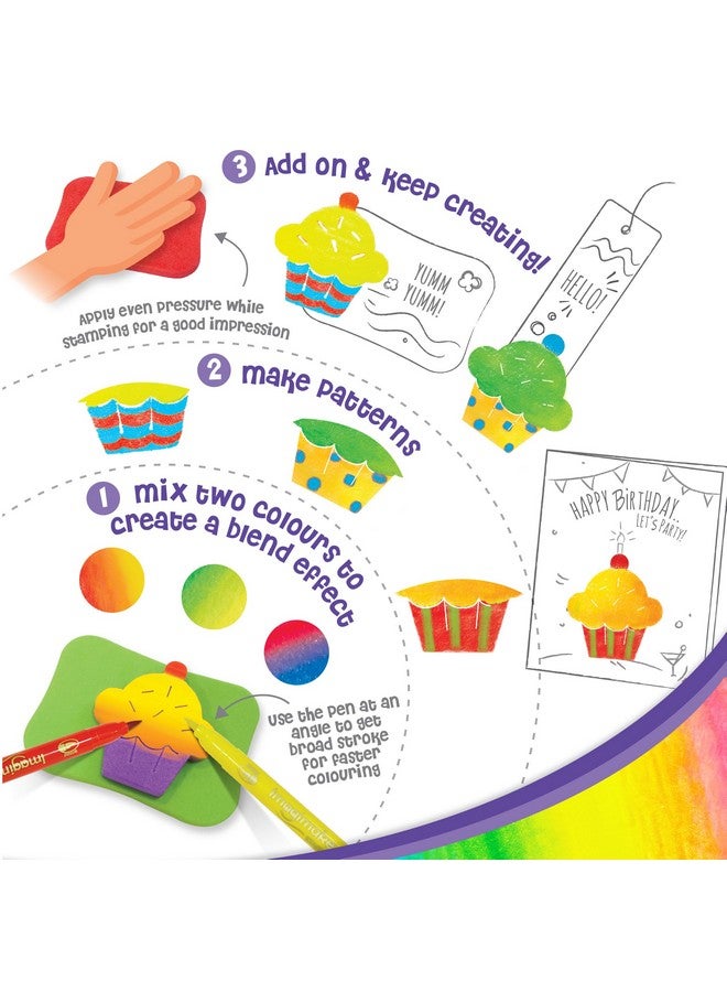 إيماجيميك مجموعة تلوين وختم الطعام من إيماجيميك للبنات والأولاد من عمر 3 سنوات فما فوق، متعددة الألوان - Image 5