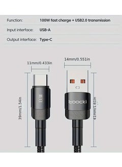 toocki toocki charger cable 100 watts, fast charging and high-speed data transfer  - Image 3