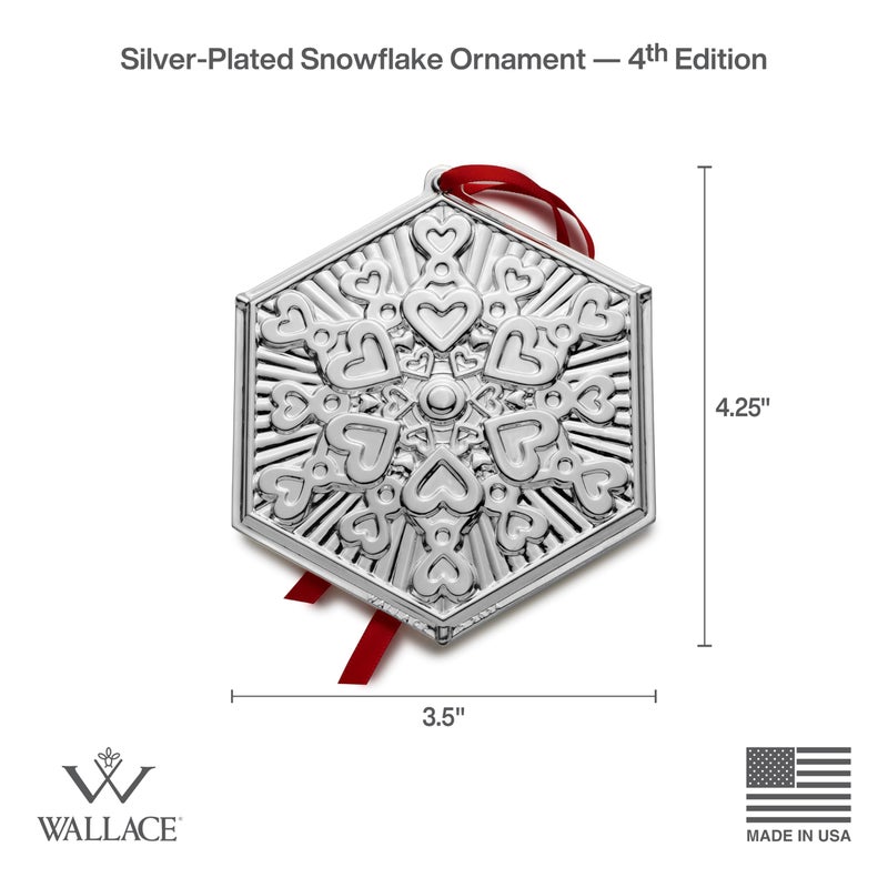 Wallace 2024 Silver Plated Snowflake Ornament 4th Edition - Image 2