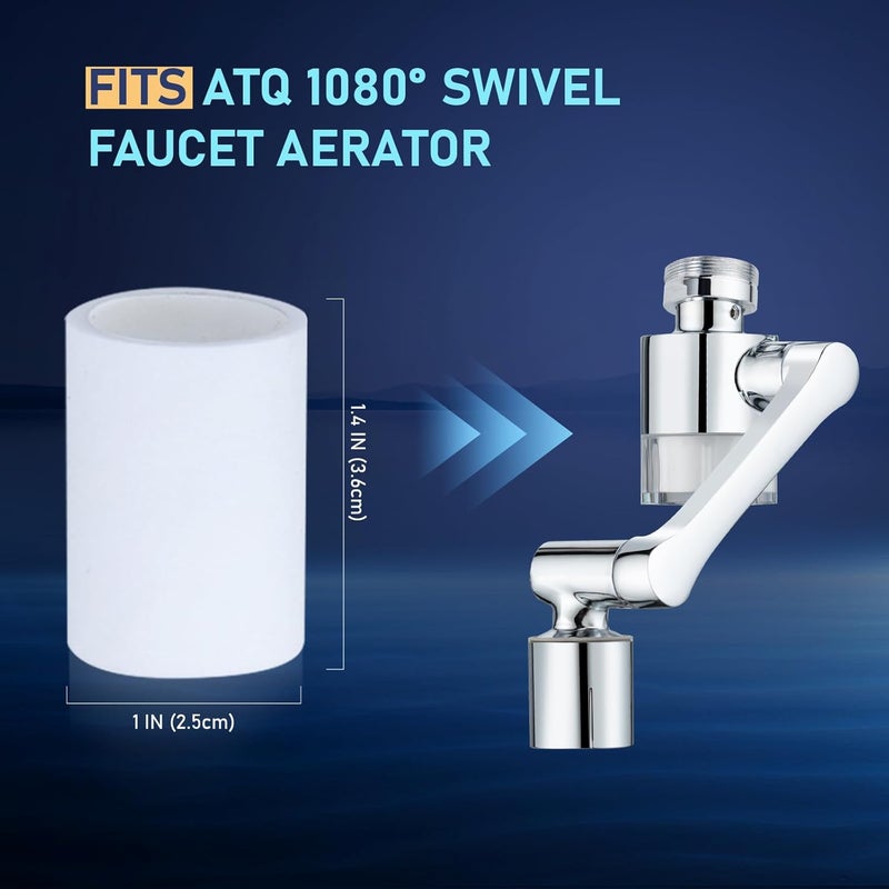 ATQ 8 PP Cotton Filters Elements Replacement for Sink Faucet Extender Swivel Aerator (Aerator1080) Removes Chlorine Fluoride Heavy Metal(1080° Aerator 8 pp Cotton) - Image 2