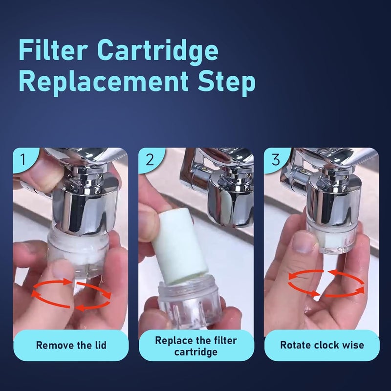 ATQ 8 PP Cotton Filters Elements Replacement for Sink Faucet Extender Swivel Aerator (Aerator1080) Removes Chlorine Fluoride Heavy Metal(1080° Aerator 8 pp Cotton) - Image 5