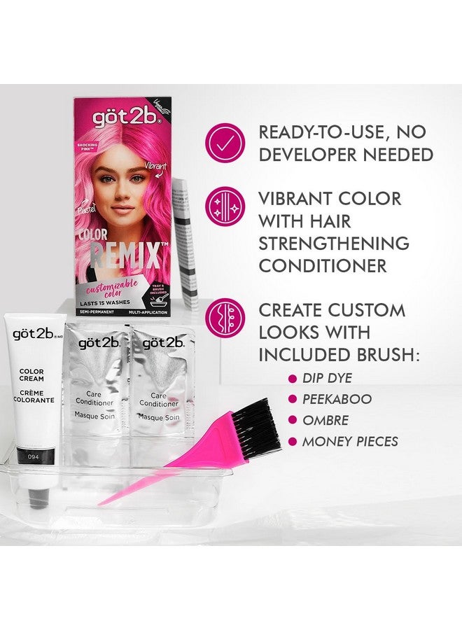 Got2b Color Remix Customizable Semipermanent Hair Color 093 Shocking Pink - Image 5
