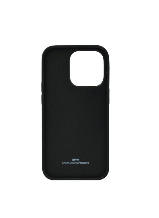 BMW - Signature Collection Genuine Leather Case with Perforated Seats Design For iPhone 14 Pro Burgundy - Image 1