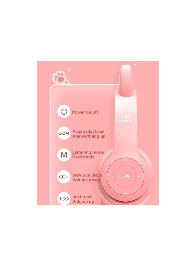 REBENUO Headphones Foldable Bluetooth Headphone for Kids,2 in 1 Wired/Wireless Mode HD Stereo Sound for PC/Phone/Pad/Study/Travel - Image 3
