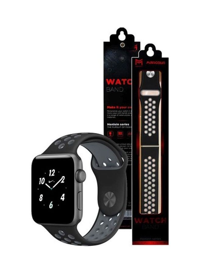 HuHa Replacement Strap Watchband For Apple Watch Series 7 41mm / 6 / SE / 5 / 4 40mm / 3 / 2 / 1 38mm Dark Grey/Light Grey - Image 2