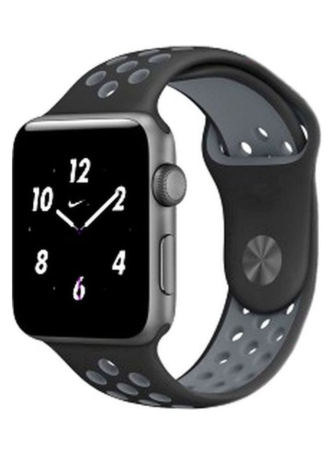 HuHa Replacement Strap Watchband For Apple Watch Series 7 41mm / 6 / SE / 5 / 4 40mm / 3 / 2 / 1 38mm Dark Grey/Light Grey - Image 1