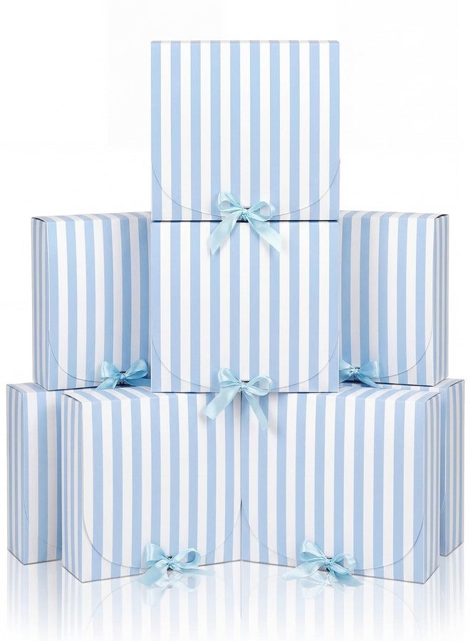Kolldenn 12 Pcs Blue White Striped Bridesmaid Boxes Bridesmaid Proposal Gift Boxes with Satin Ribbon Blue Coastal Beach Last Toast on The Coast Party Bridal Supplies, 7.87 x 10.6 Inch - Image 1