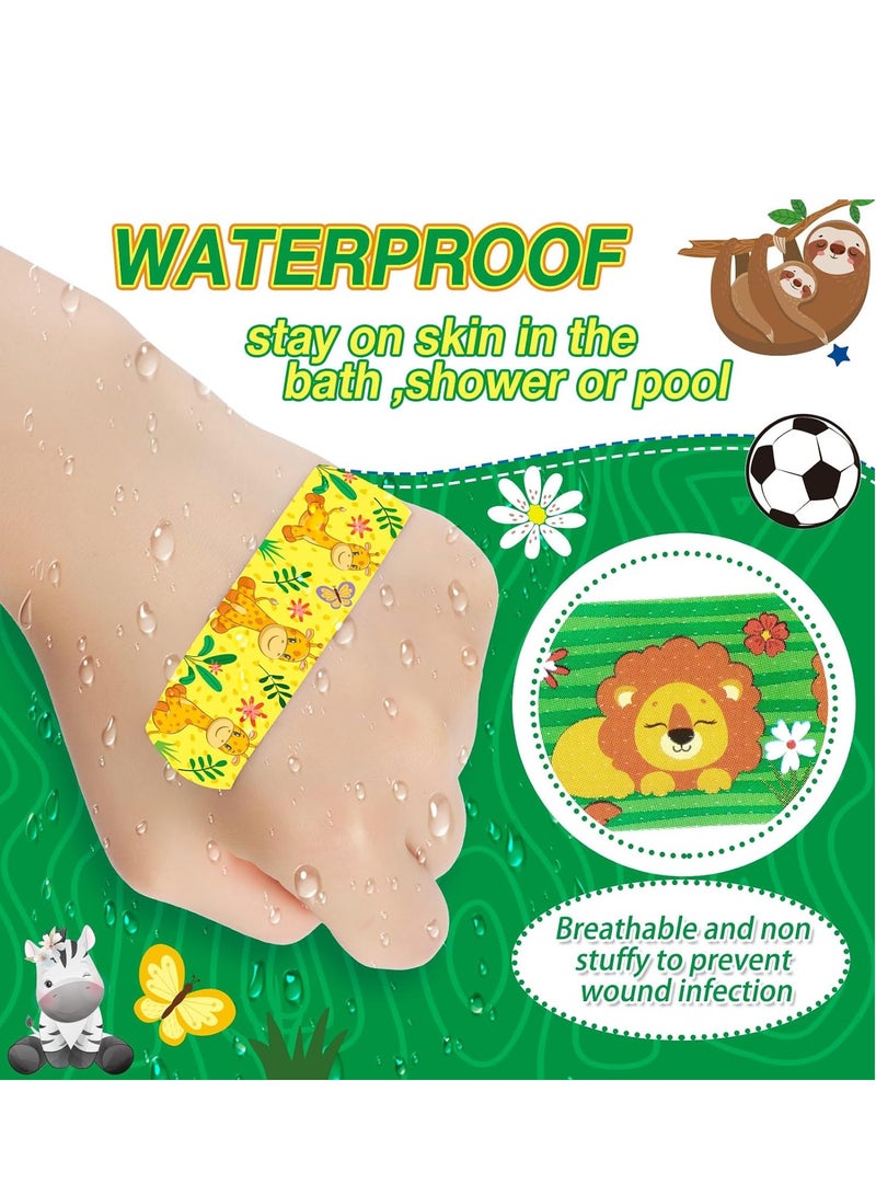 SYOSI 300 Pieces Kids Cartoon Bandages Flexible Adhesive Colorful Cute Bandages Waterproof Knuckle Fingertip Breathable Stickers Protection Care Cuts for Girls Boys Children Animals - Image 4