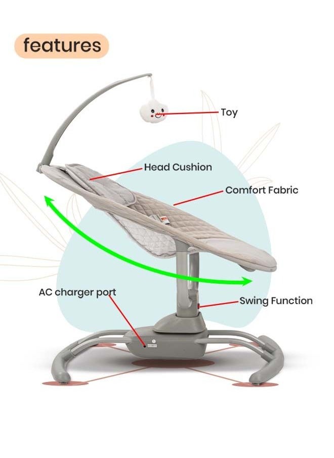 Premium Automatic Electric Baby Swing Chair Cradle With 3 Adjustable Speed - Grey - pzsku/Z66E341F1EAE08882AF4AZ/45/_/1658051471/7393cd45-cd8c-4a54-b6b7-db2b4c34cbe6