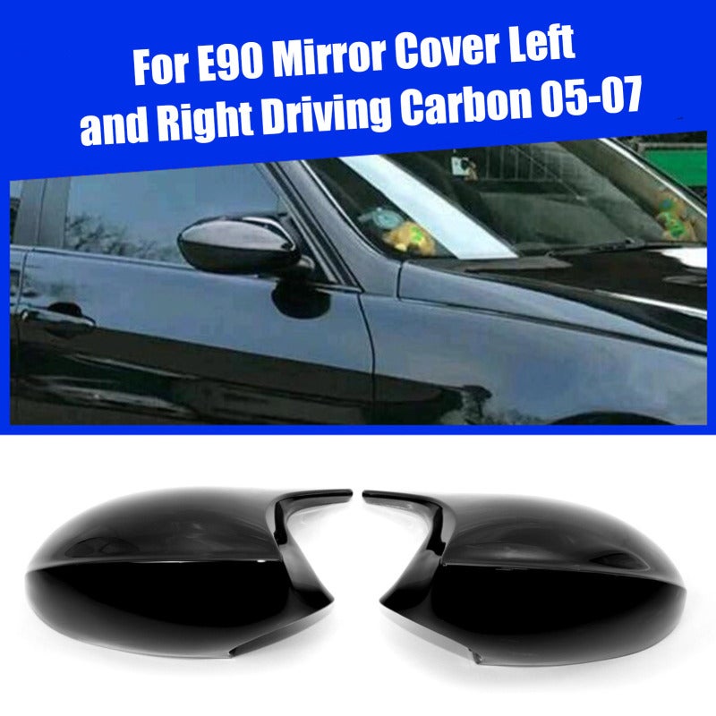 M3 Style Side Mirror Cover Caps: Glossy Black Sturdy Durable - Easy Installation Rear View Mirror Cap Cover for BMW E90 E91 E92 E93 - Image 3