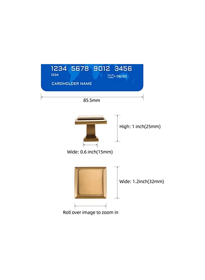 The Bros 10 Pack Champagne Copper Kitchen Cabinet Knobs Brushed Brass Drawer Pulls Solid Drawer Knobs Dresser Knobs Gold Cabinet Hardware Knobs for Dresser Drawers - Image 2