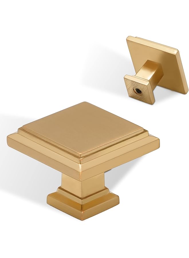 The Bros 10 Pack Champagne Copper Kitchen Cabinet Knobs Brushed Brass Drawer Pulls Solid Drawer Knobs Dresser Knobs Gold Cabinet Hardware Knobs for Dresser Drawers - Image 1