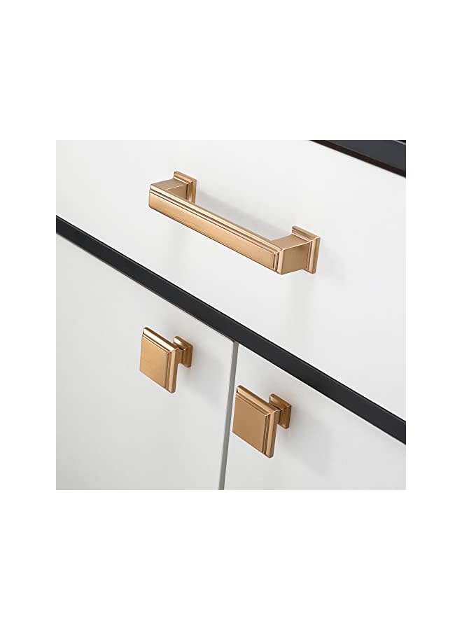 The Bros 10 Pack Champagne Copper Kitchen Cabinet Knobs Brushed Brass Drawer Pulls Solid Drawer Knobs Dresser Knobs Gold Cabinet Hardware Knobs for Dresser Drawers - Image 4