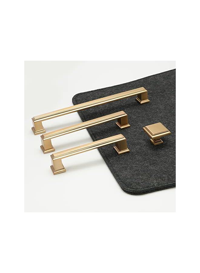 The Bros 10 Pack Champagne Copper Kitchen Cabinet Knobs Brushed Brass Drawer Pulls Solid Drawer Knobs Dresser Knobs Gold Cabinet Hardware Knobs for Dresser Drawers - Image 3