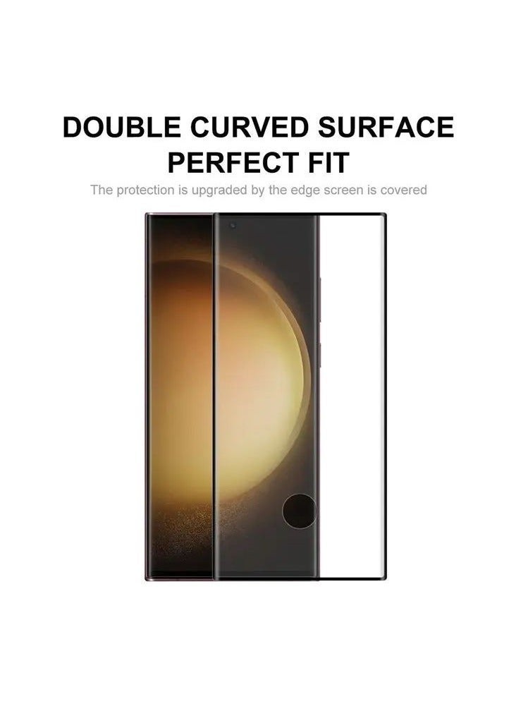 Color Fans Samsung Galaxy S24 Ultra 3D Curved Hot Bending Full Glue Clear Anti-explosion Tempered Glass Screen Protector [2 Pack] Support Fingerprint Unlocking - Image 3