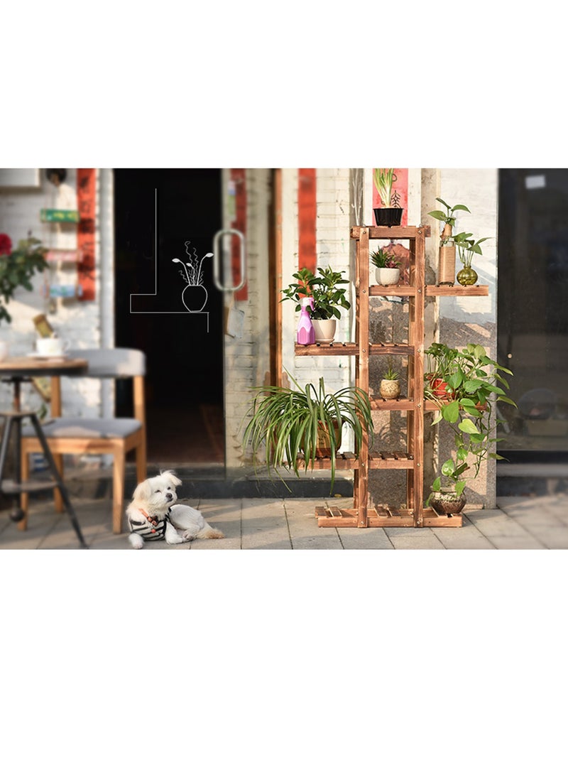 LINGWEI Wooden Plant Stand Indoor & Outdoor Flower Stand Home Decor Gardening Wood Rack Flowers Plants Pot Rack Display Stand - Image 5