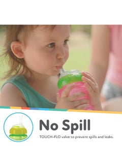 Nuby Nuby 3 Piece Girl No-Spill Cup with Flex Straw, 10 Ounce  - Image 2