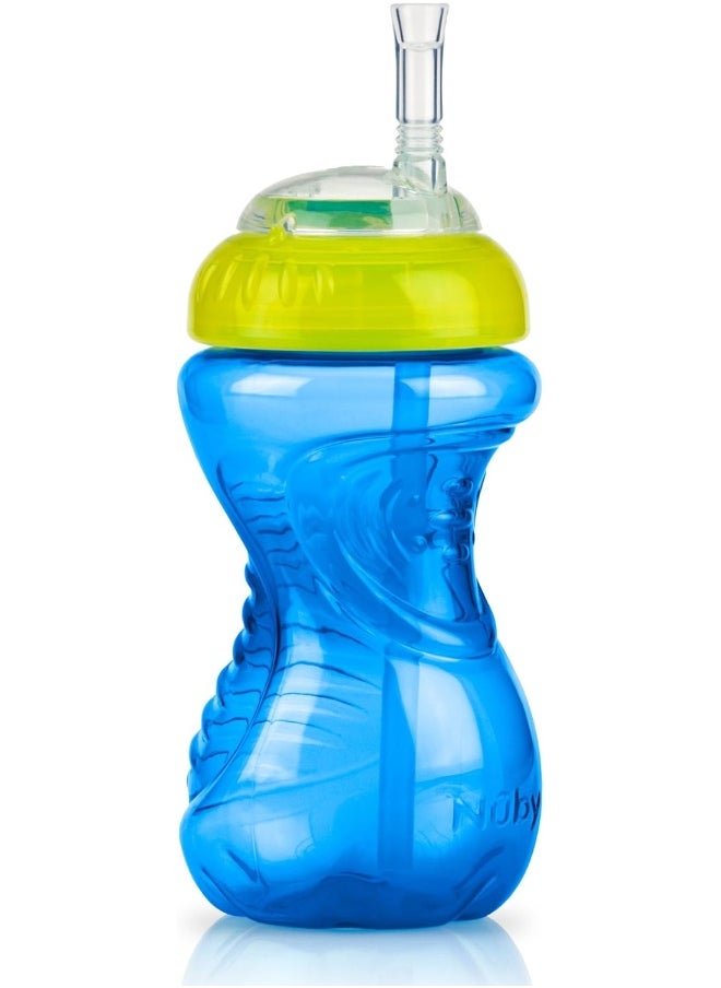 Nuby - Nuby 3 Piece Girl No-Spill Cup with Flex Straw, 10 Ounce - Image 1