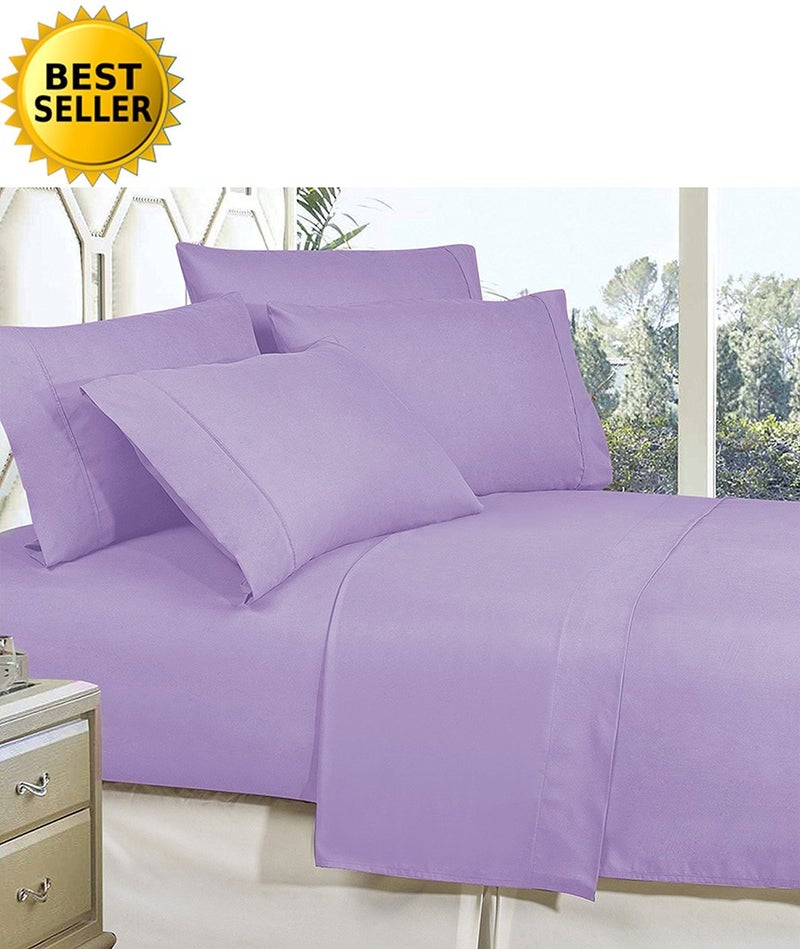 CELINE LINEN Best  Softest  Coziest Bed Sheets Ever! 1800 Premier Hotel Quality Wrinkle-Resistant 4-Piece Sheet Set with Deep Pockets  Queen Lilac - Image 4