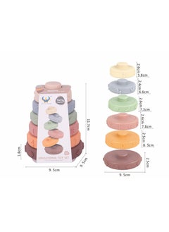 Infant Vinyl Stacking Music Early Education Cognitive Soft Rubber Stacking Ring Children Stacking High Toys Wholesale-Color:628-31 Digital Stacking Ring (surrounding Card)-Specifications:Random Color