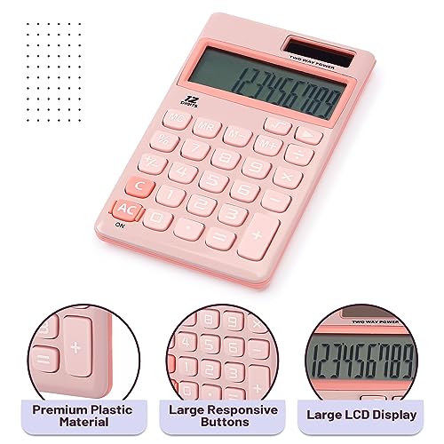 Mr. Pen - Standard Function Solar Calculator, 12 Digits, Light Pink, Pocket Size - Image 4