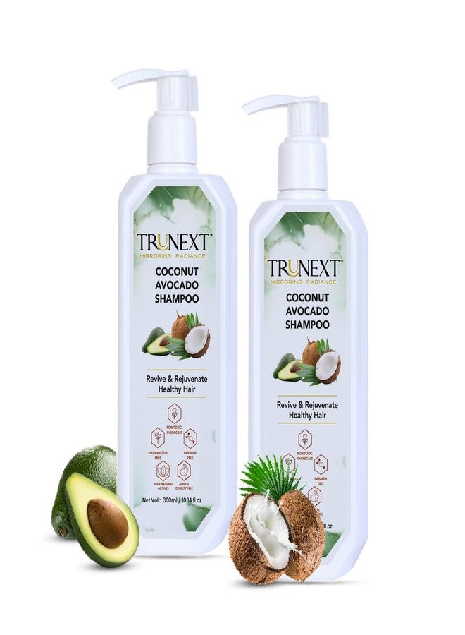 TRUNEXT Coconut Avocado Shampoo For Women and Men - Hydrating, Nourishing, and Repairing Hair Care for Dry and Damaged Hair 600 ML - Image 1